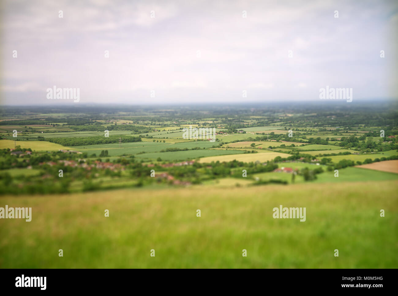 La vista de Devil's Dyke hacia Fulking en Sussex, Inglaterra, Gran Bretaña Foto de stock