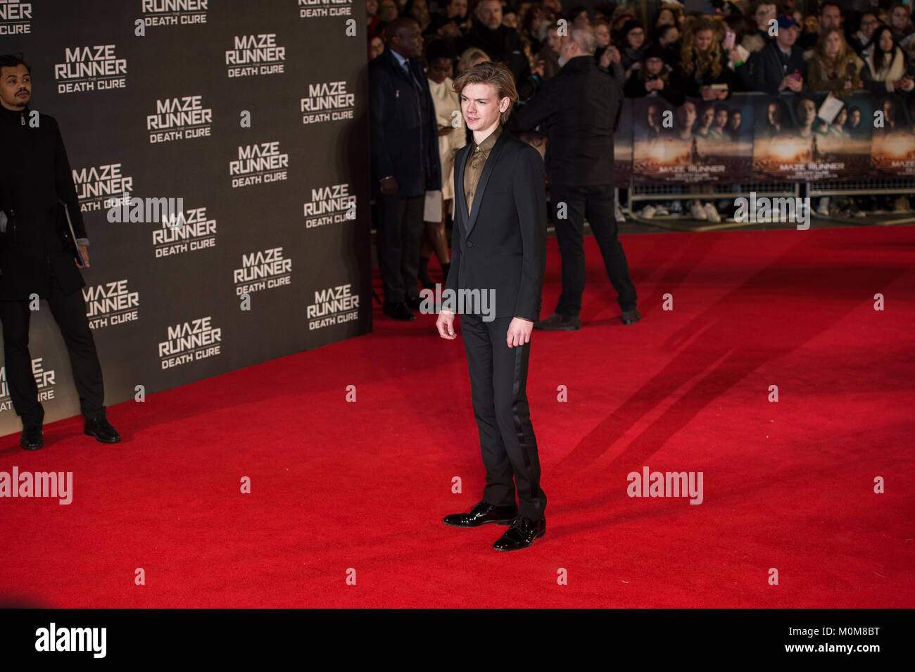 Londres, Reino Unido. El 22 de enero, 2018. Thomas Brodie-Sangster atiende el 'Maze Runner: la muerte curar' estreno, Londres, Reino Unido - 22 Ene 2018 Crédito: Gary Mitchell/Alamy Live News Foto de stock