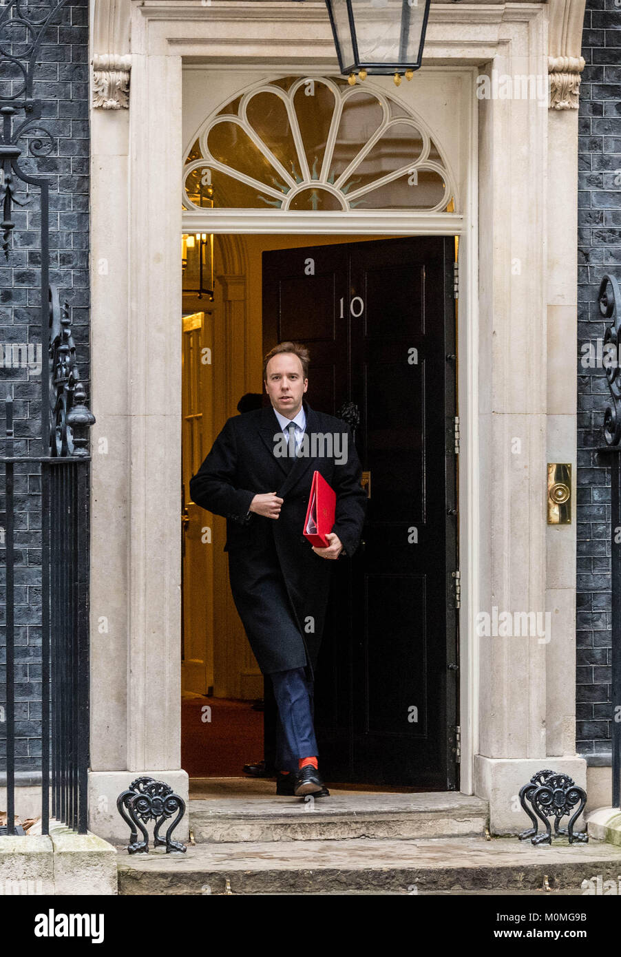 Londres, Reino Unido. 23 Enero, 2018. Matt Hancock, Secretario de Cultura, hojas de Downing Street tras una reunión del Gabinete de crédito: Ian Davidson/Alamy Live News Foto de stock