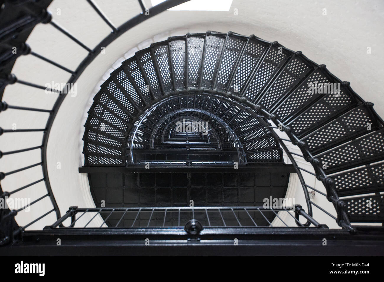 Escalera nWinding del cuerpo Island Lighthouse Foto de stock