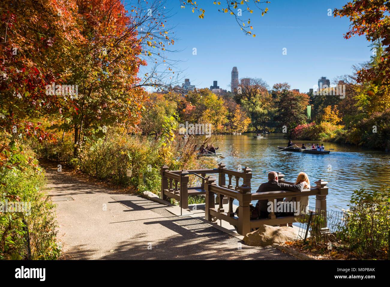 Estados Unidos,Nueva York,Nueva York,Central Park,otoño Foto de stock