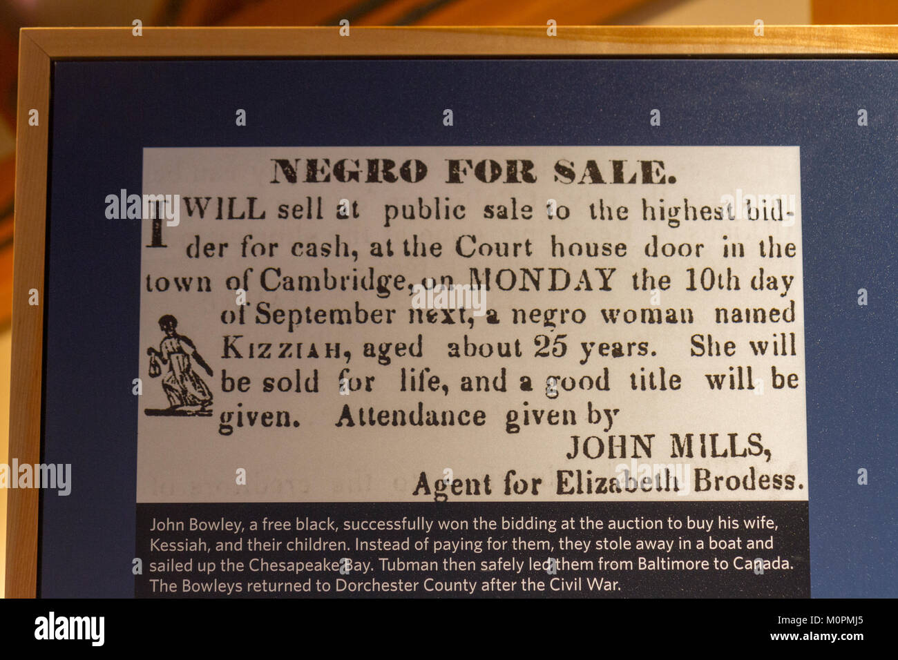 'Negro' para la venta anuncio en la pantalla dentro de la Harriet
