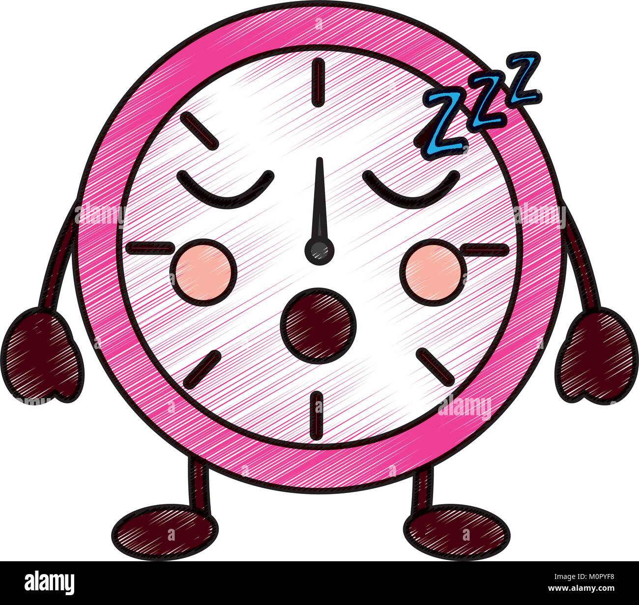 Imagen de icono kawaii dormir reloj Imagen Vector de stock - Alamy