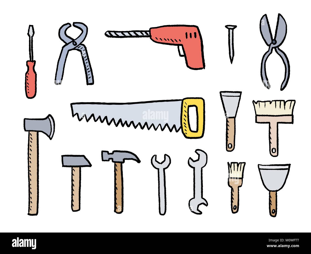 Herramientas para trabajos de bricolaje - vector conjunto de herramientas  de hardware Imagen Vector de stock - Alamy