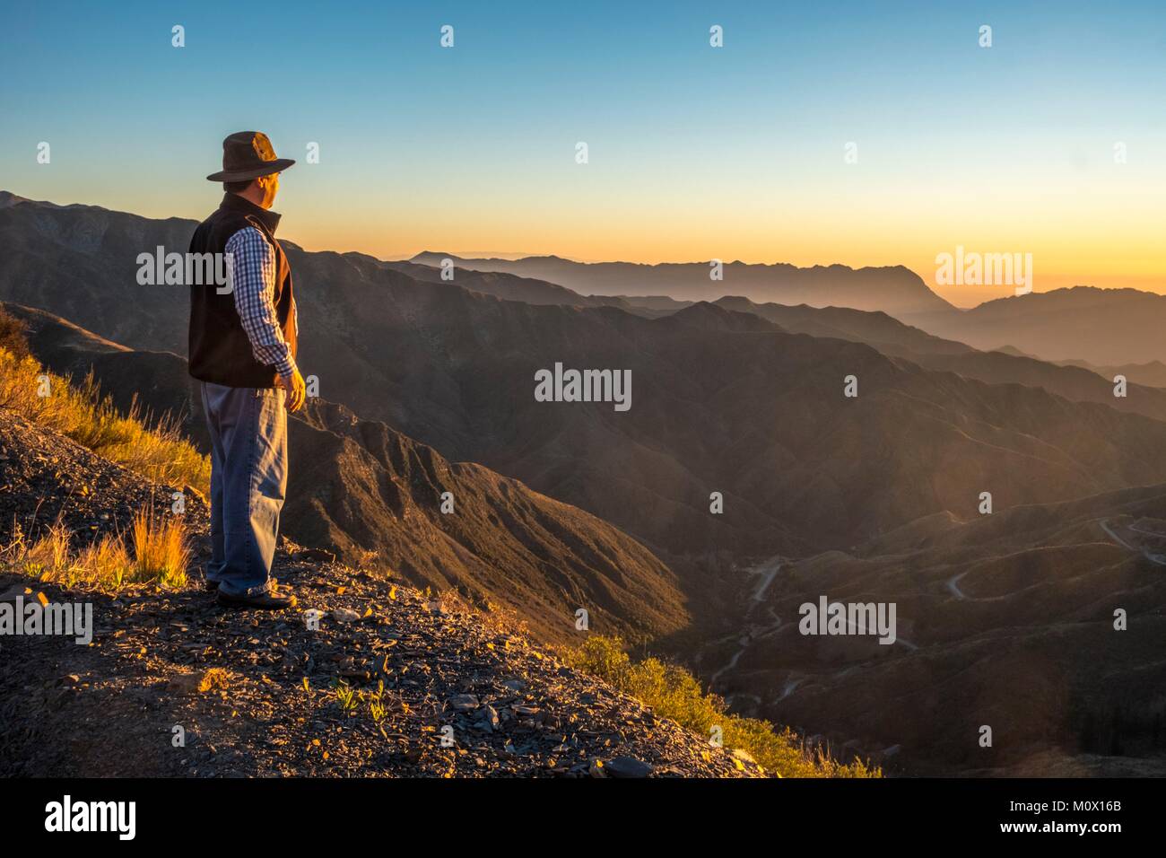 Argentina,Provincia de Mendoza,Villavicencio,Road hacia la Reserva Natural Villavicencio Foto de stock