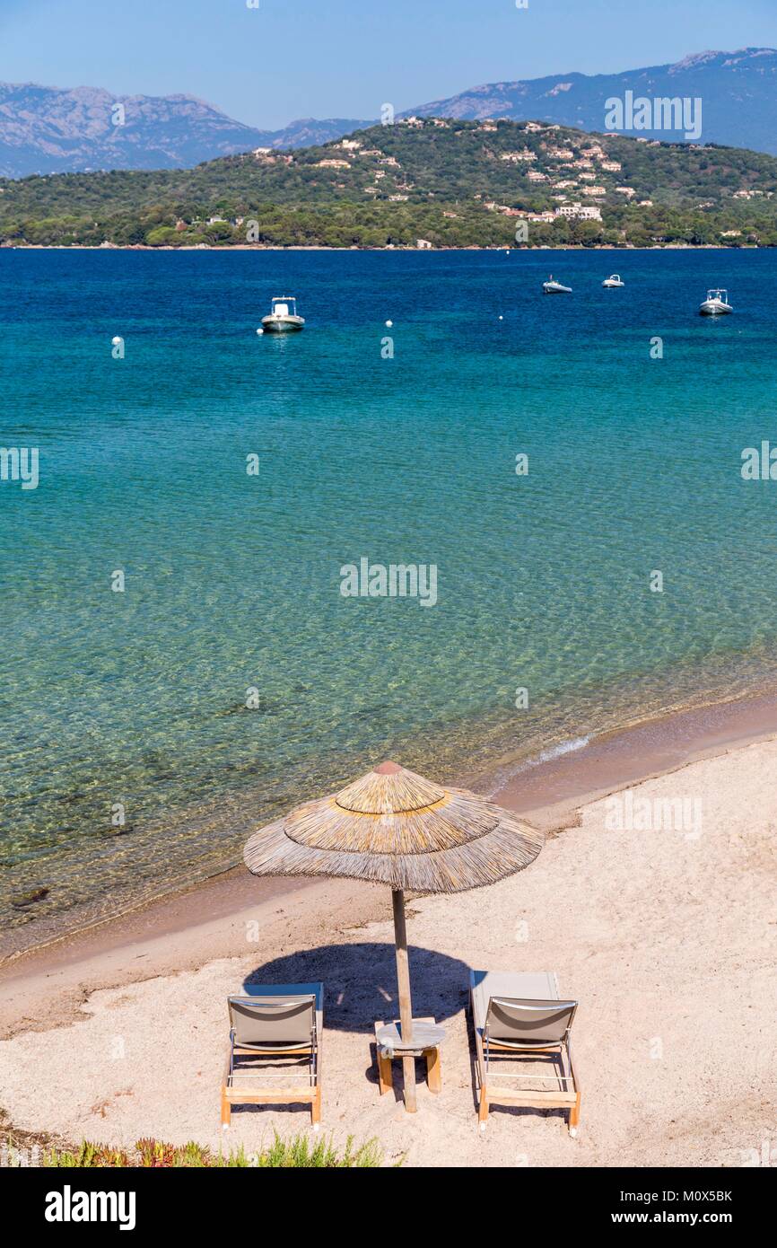 Francia, Córcega del Sur,Lecci,playa Punta di Benettu Foto de stock