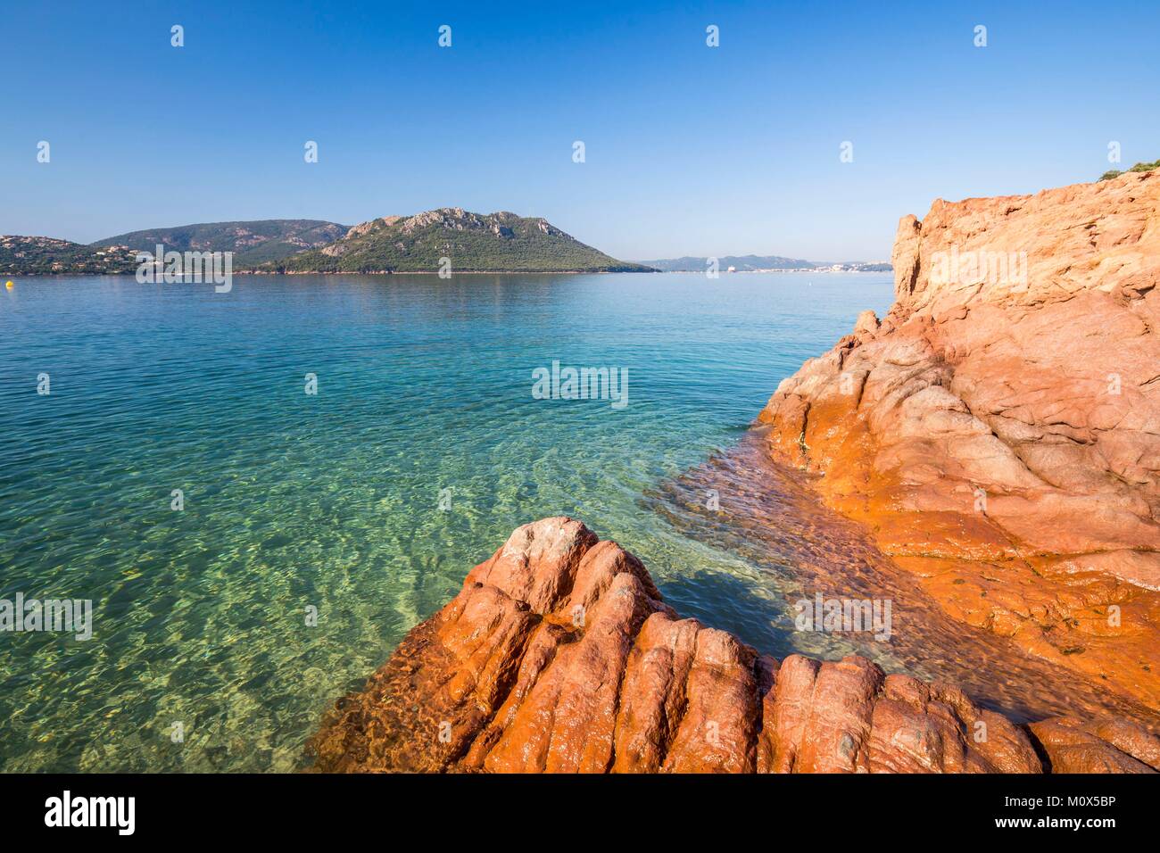Francia, Córcega del Sur,Lecci,playa de Cala Rossa Foto de stock