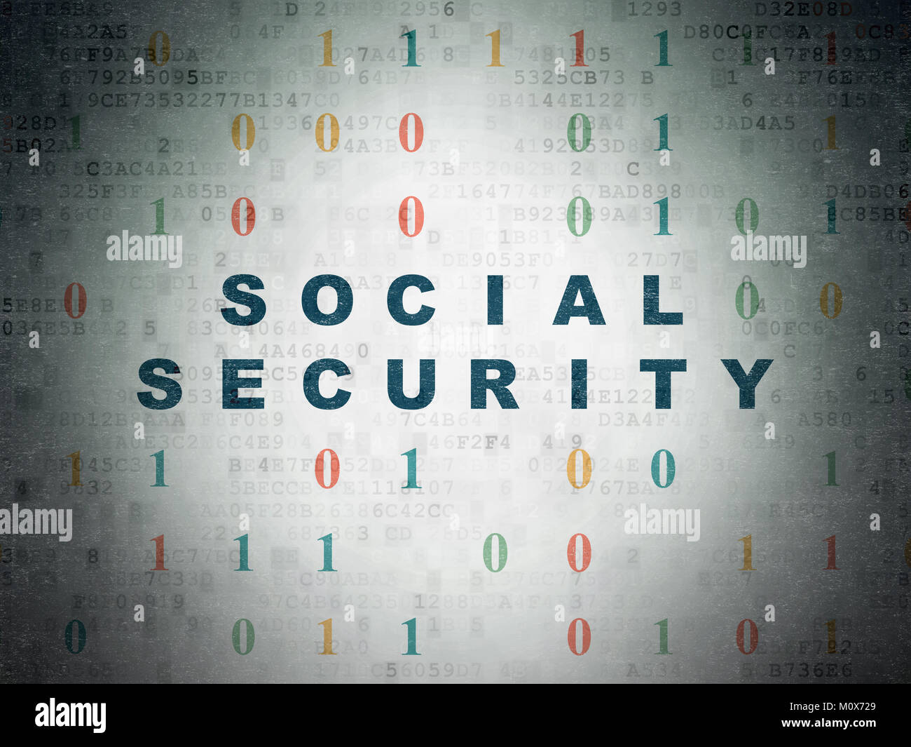 Concepto de privacidad: texto azul pintada en la Seguridad Social los