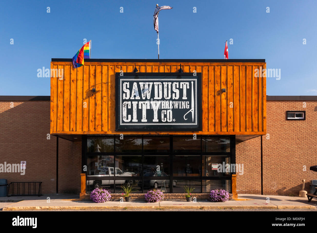 El Aserrín City Brewing Company en Gravenhurst, Ontario, Canadá. Foto de stock