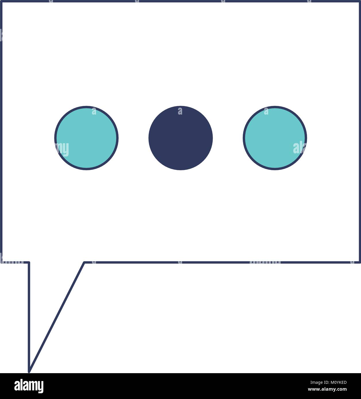 Cuadro de diálogo con tres puntos suspensivos de cola y en color azul  secciones silueta Imagen Vector de stock - Alamy