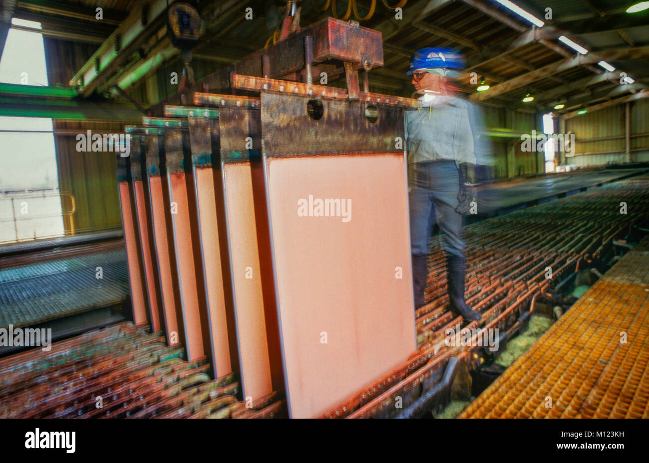 Las operaciones mineras de cobre a cielo abierto y de los trabajadores en el Oeste Americano. Foto de stock