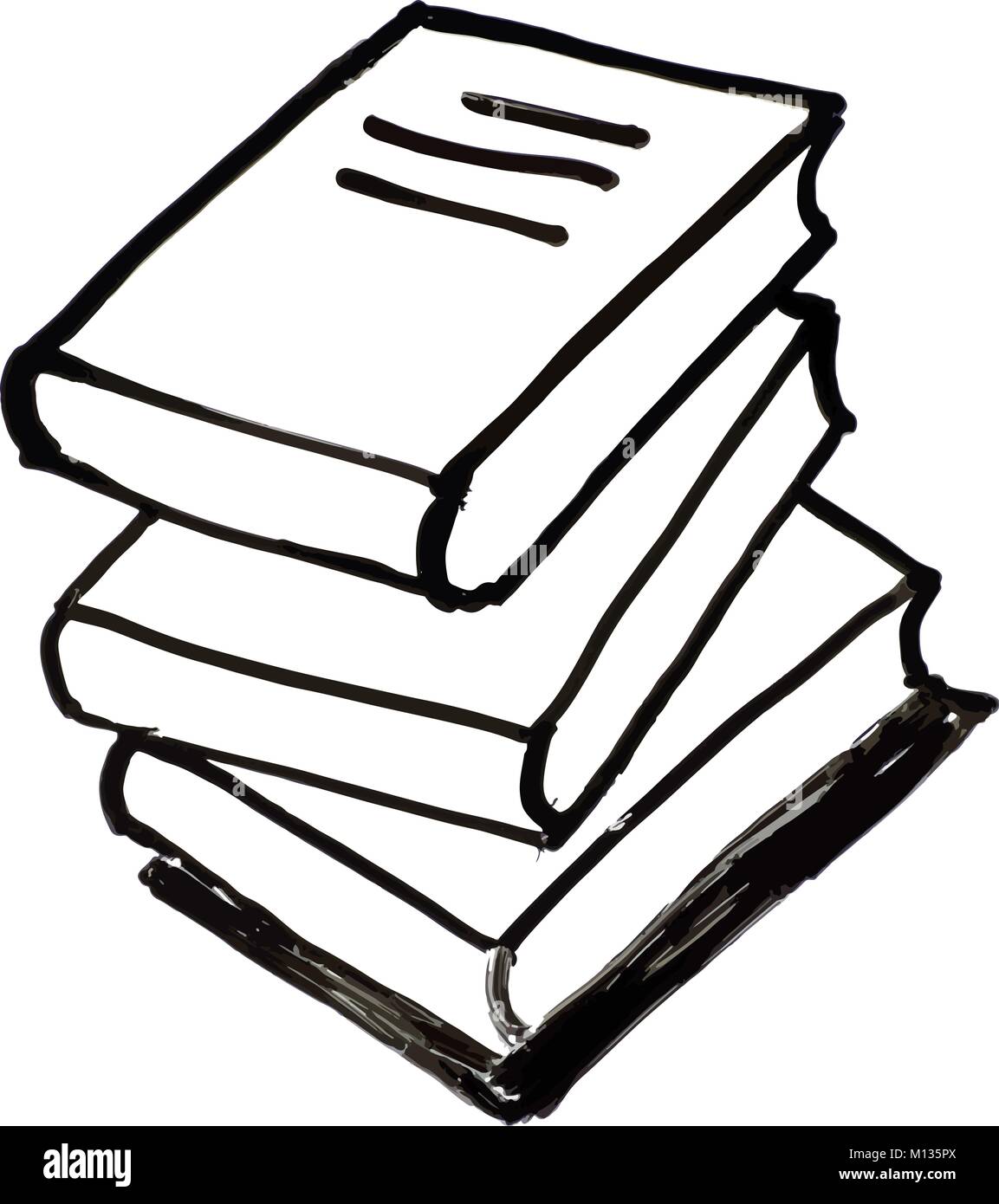Una ilustración de la lectura o los libros de texto apilados uno encima de  otro en el estilo de dibujo de una pizarra blanca Imagen Vector de stock -  Alamy