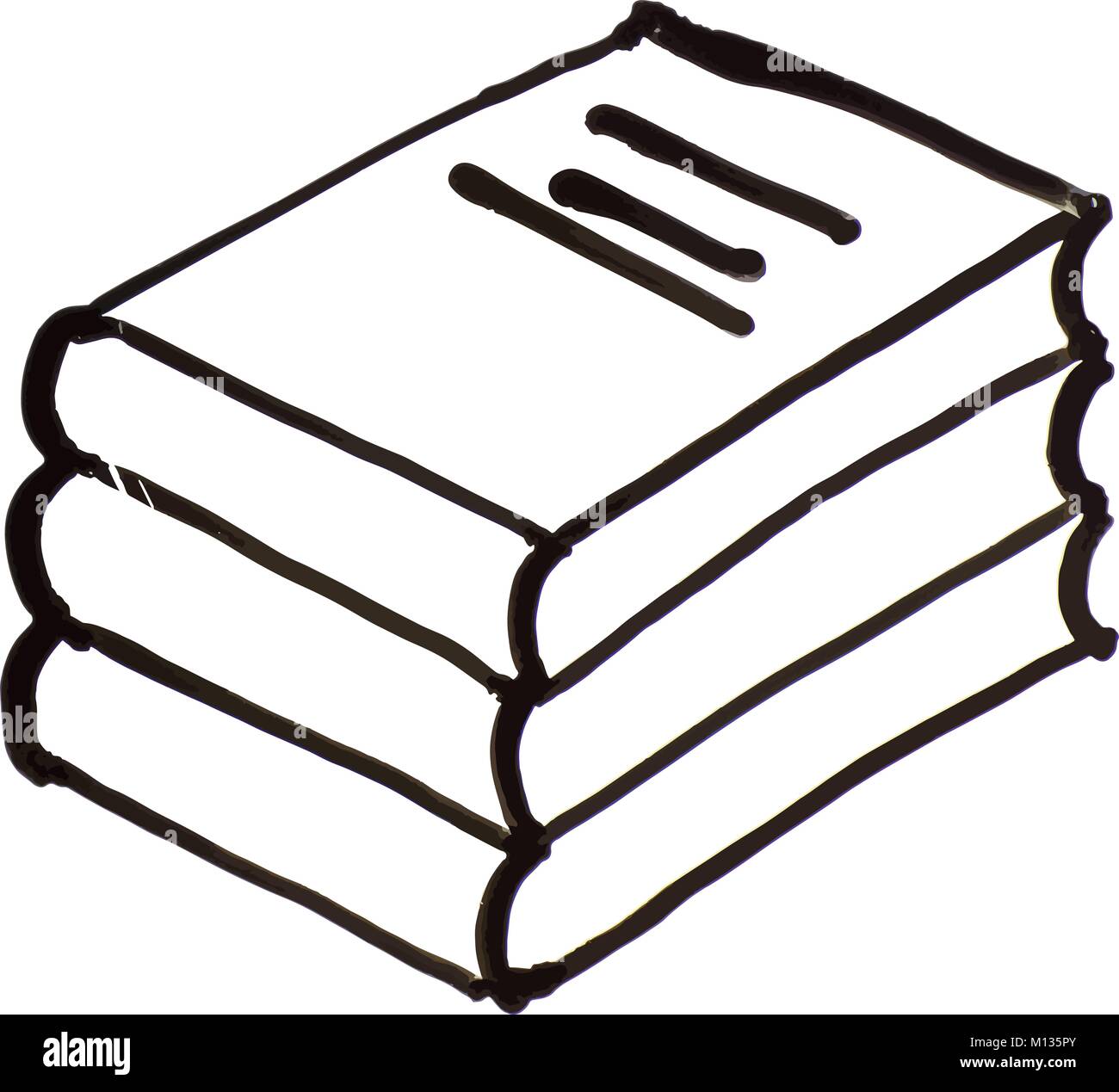 Una ilustración de la lectura o los libros de texto apilados uno encima de  otro en el estilo de dibujo de una pizarra blanca Imagen Vector de stock -  Alamy