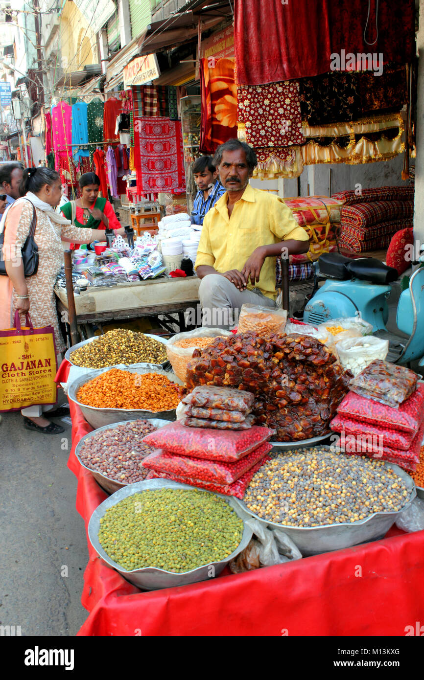 Retrato de vendedores ambulantes de la India Foto de stock