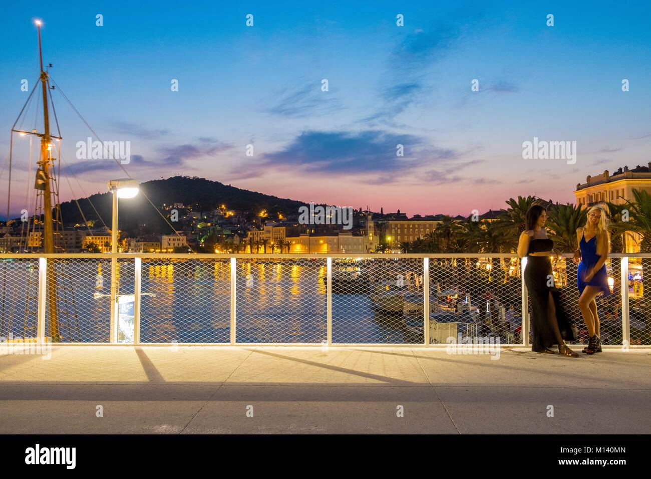 Croacia, Dalmacia Central, Costa de Dalmacia, Split, el puerto Foto de stock