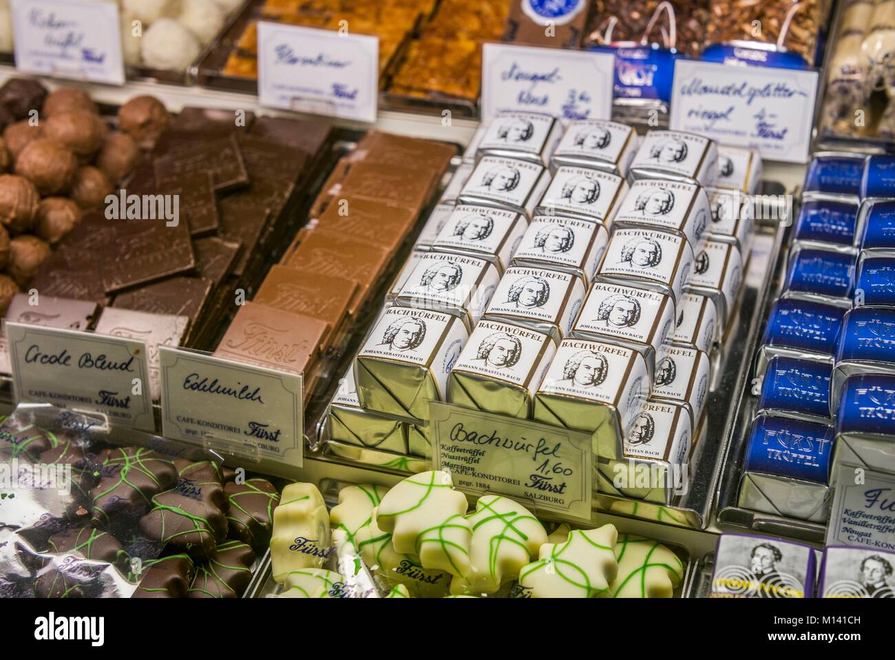 Austria, Salzburgo Salzburgerland, chocolates y dulces. Foto de stock