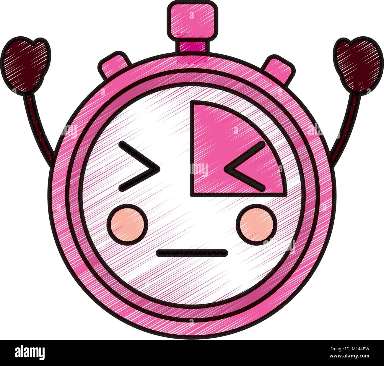 Kawaii Cronómetro Temporizador velocidad personaje de dibujos animados  Imagen Vector de stock - Alamy