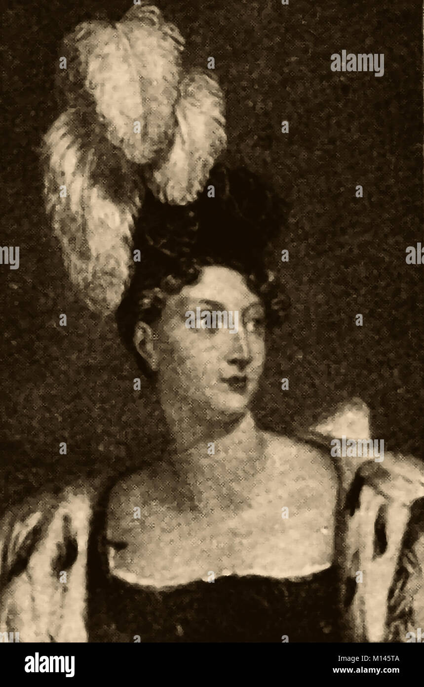 Retrato de la Princesa Charlotte de Gales (1796-1819) como una mujer joven. Ella era la esposa del Príncipe Leopoldo de Sajonia-Coburgo-Saalfeld (más tarde el rey Leopoldo I de Bélgica) y la única hija del futuro rey George IV Británico Foto de stock