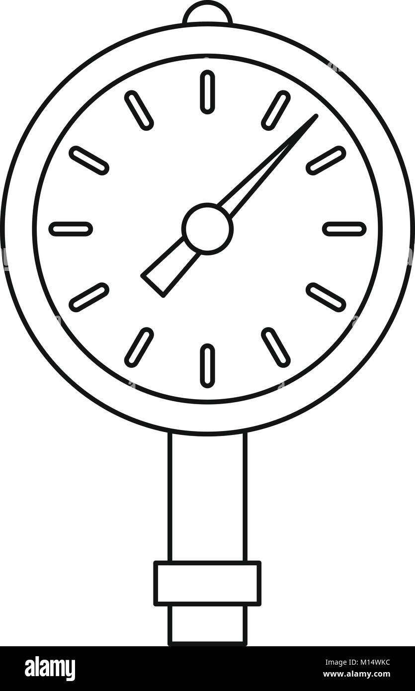 Manómetro Medidor de presión o esquema de icono Imagen Vector de stock -  Alamy