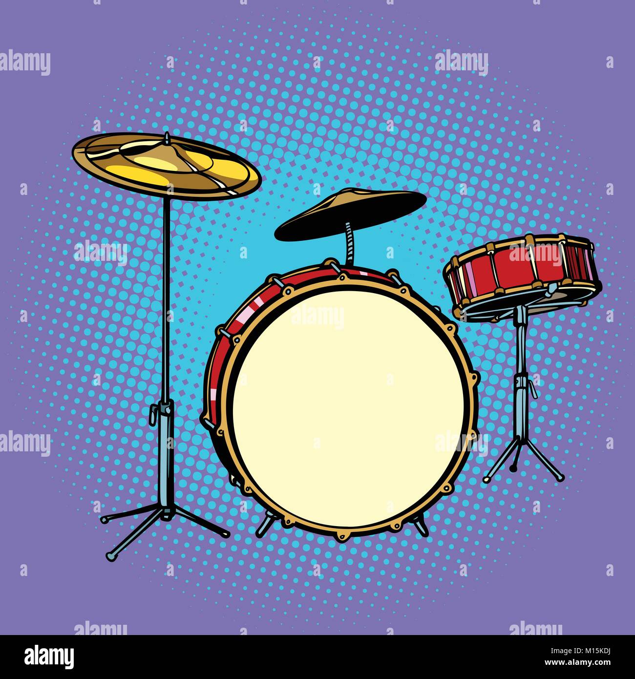 Drum set de instrumentos musicales Ilustración del Vector