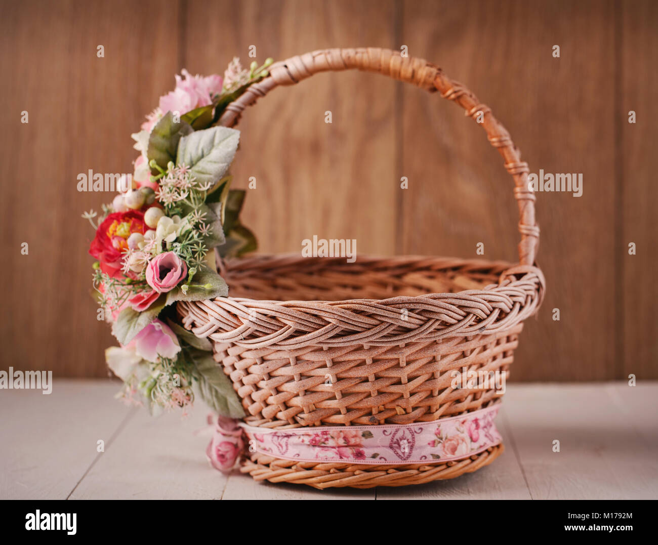https www alamy es foto la cesta de la compra esta decorado con flores para la decoracion interior decoracion para la celebracion de la pascua canasta de pascua 172879132 html
