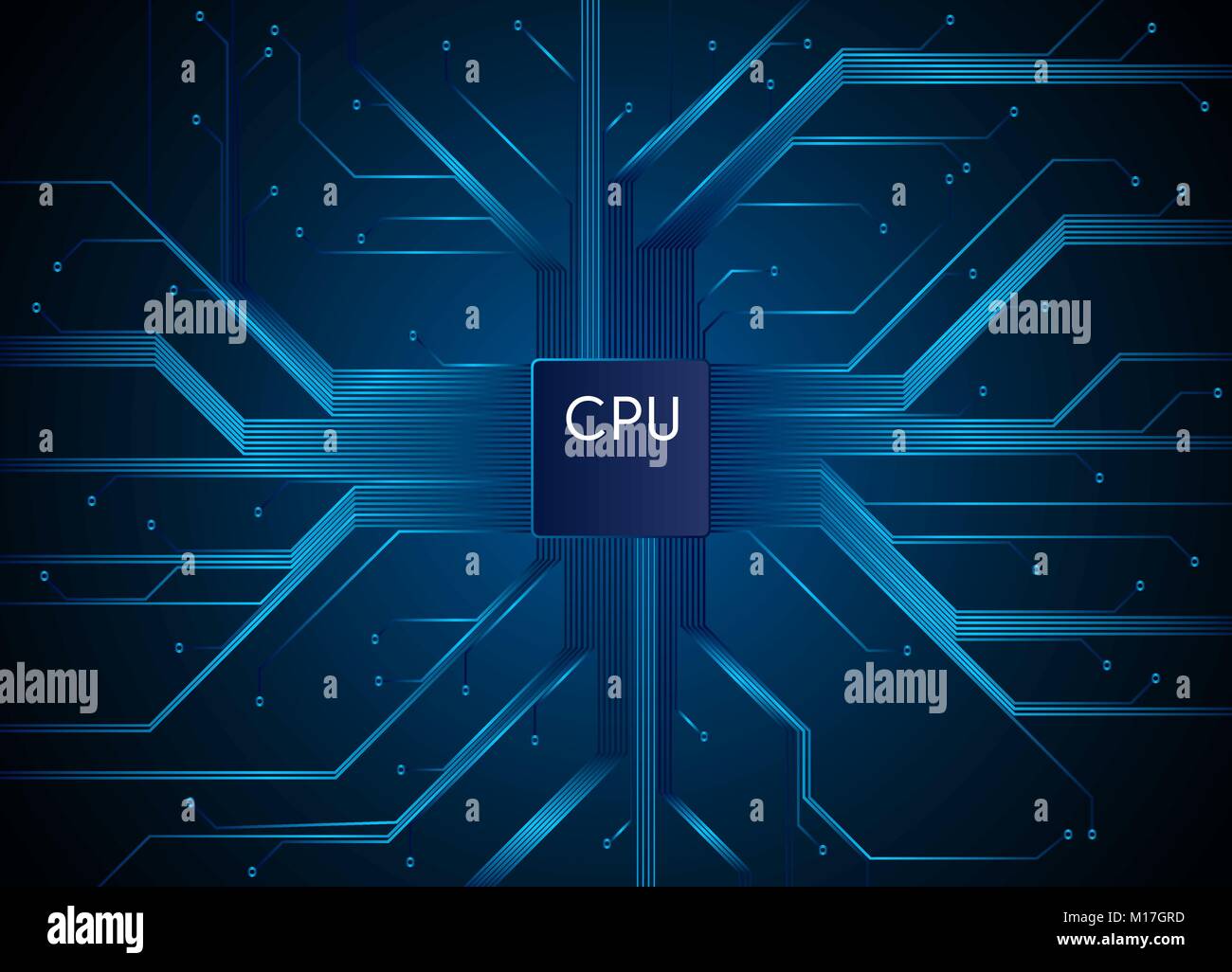 CPU. La tecnología hi-tech. Elementos de tecnología de la información y las comunicaciones. Ilustración vectorial Ilustración del Vector