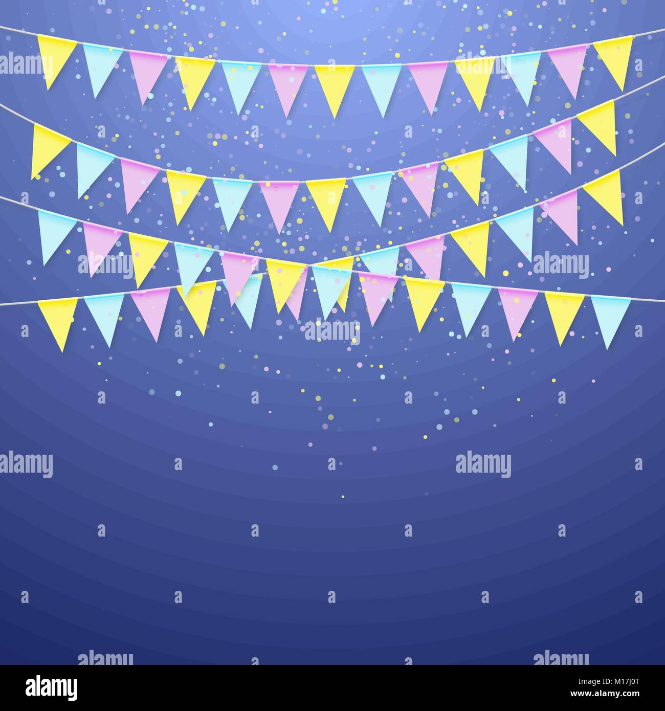 Festival de color distintivo triangular Garland. Decoración banner para  cumpleaños, vacaciones, carnaval y el festival de aniversario. Coloridas  banderas con confeti. Vect Imagen Vector de stock - Alamy