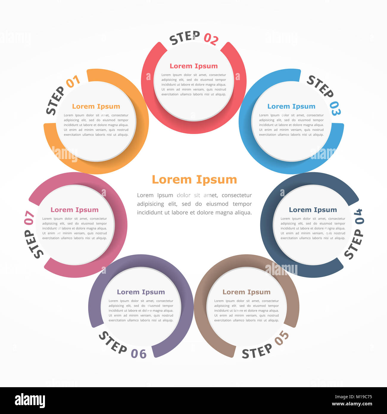 Diagrama Circular Con Siete Elementos Pasos U Opciones Diagrama De ...
