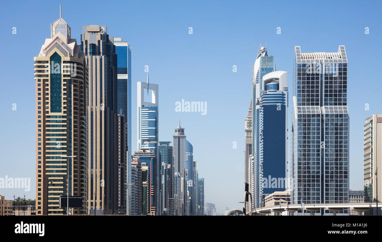 La Bahía de negocios de Dubai, Dubai, Emiratos Árabes Unidos. Foto de stock