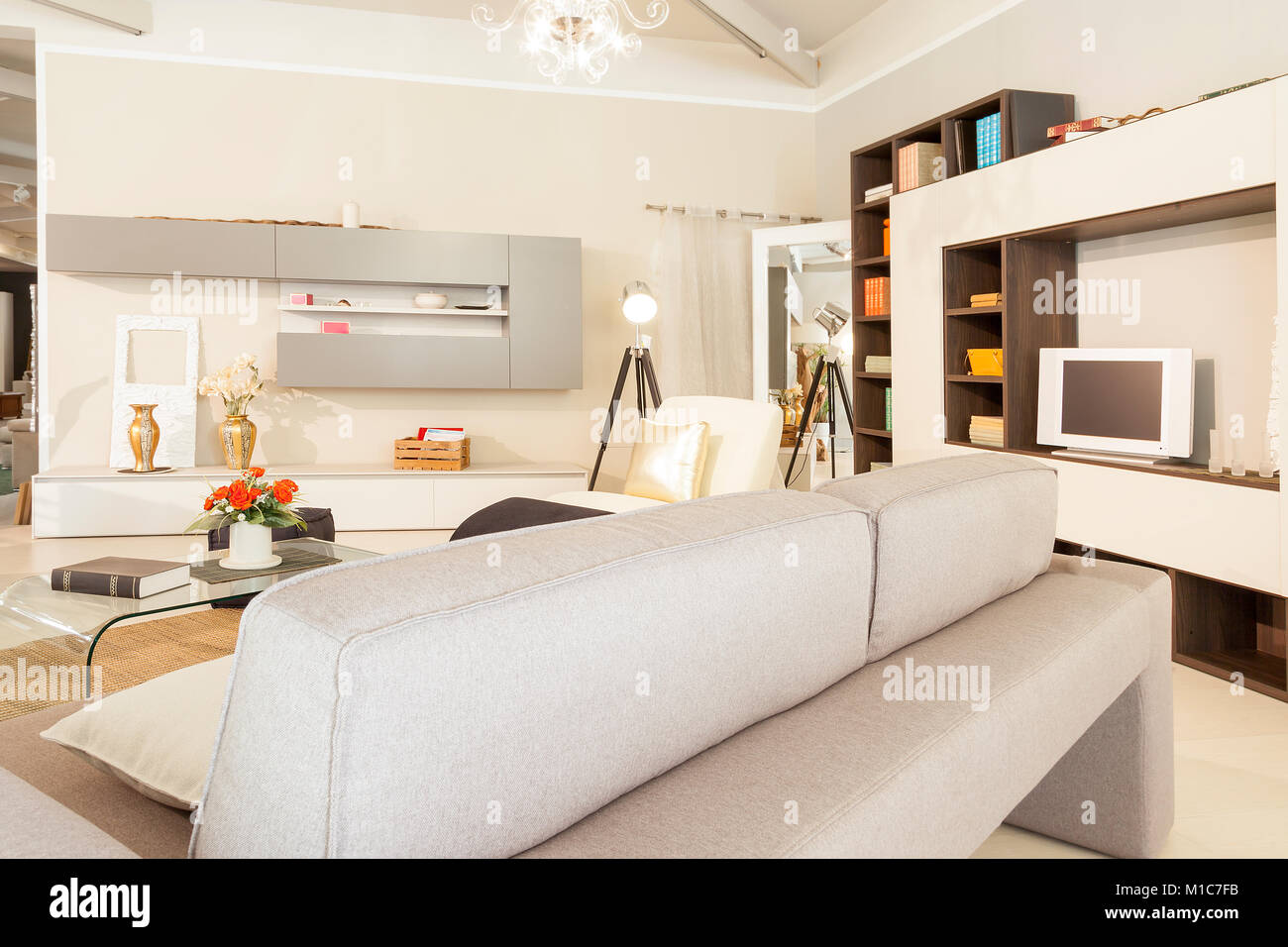 Moderno interior precioso apartamento en Nueva ubicación de lujo Foto de stock