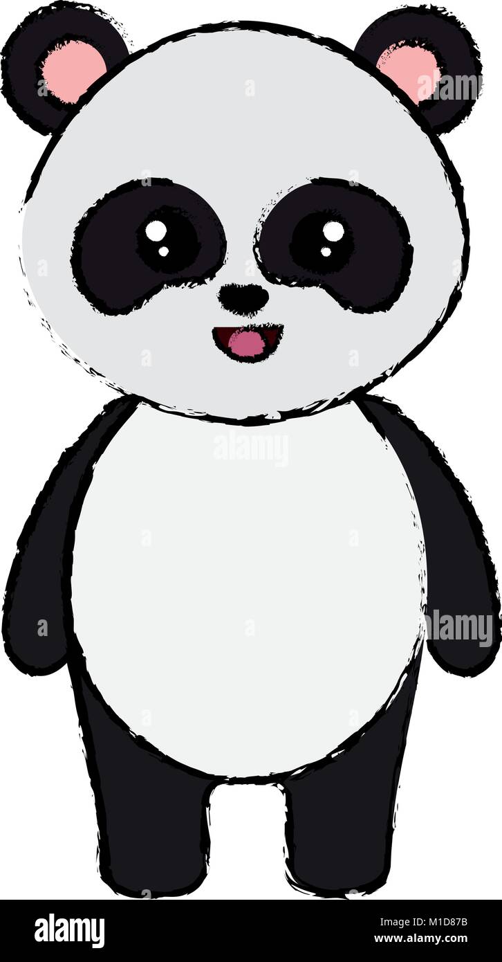 Lindo y tierno oso panda ilustración Vectorial character design Imagen  Vector de stock - Alamy