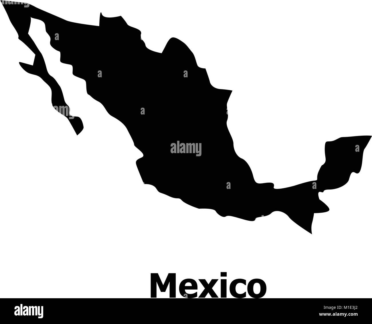 Icono de mapa de México, estilo sencillo Ilustración del Vector