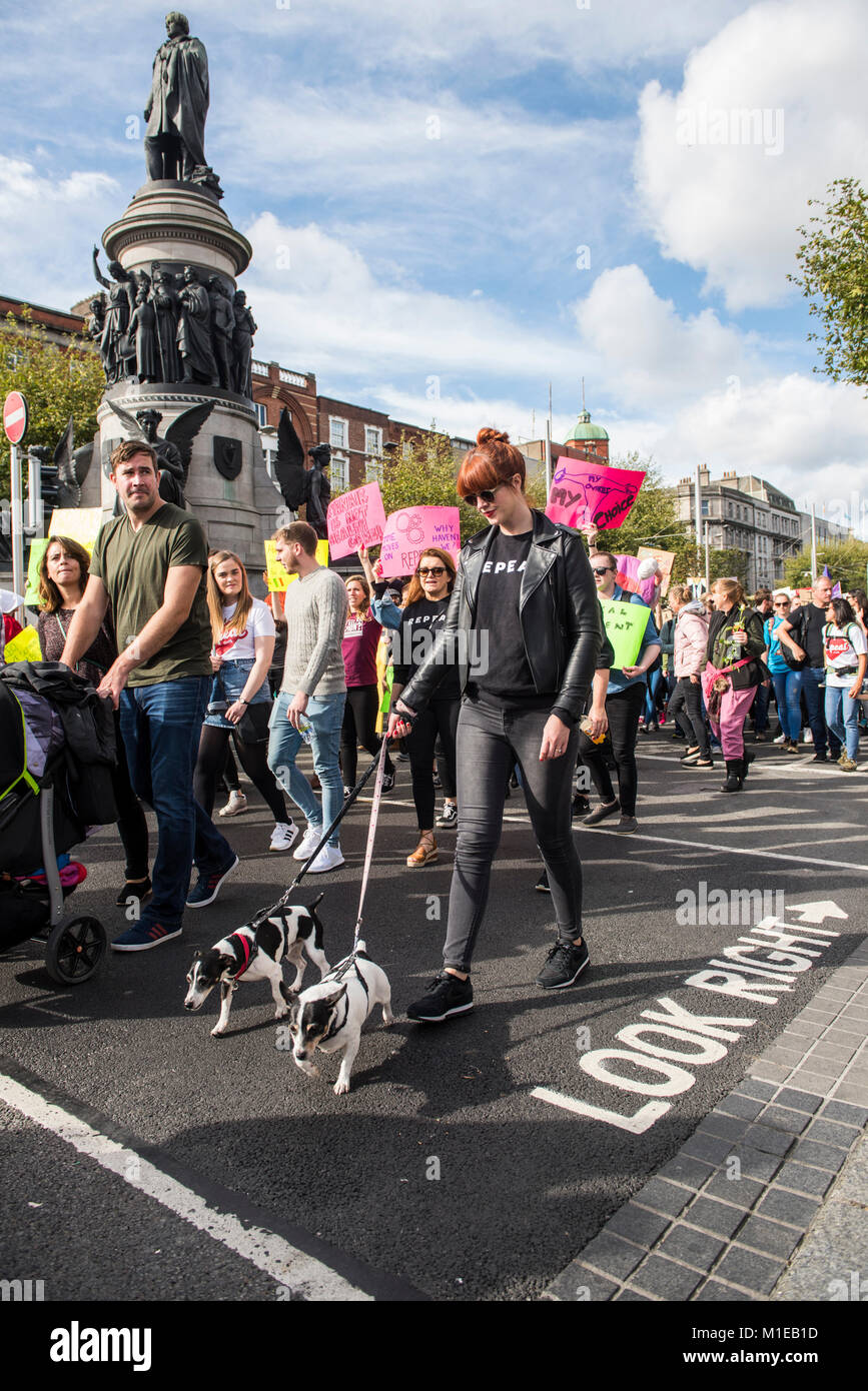 La derogación de la octava enmienda a la Constitución irlandesa. Pro- Elección (aborto) rally en Dublín, Irlanda Foto de stock