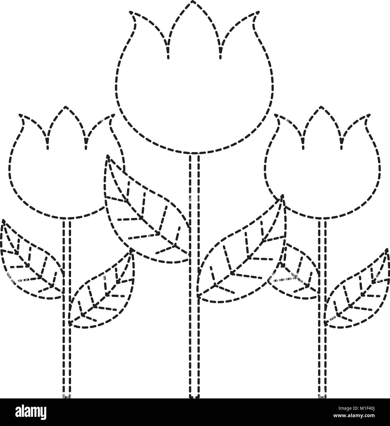 Decoración tres flores de pétalos del tallo botánico hoja Imagen Vector de stock - Alamy Decoración tres flores de pétalos del tallo botánico hoja Imagen Vector de stock - Alamy
