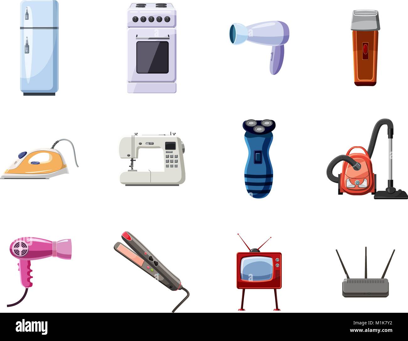 Electrodomésticos conjunto de iconos, estilo de dibujos animados Imagen  Vector de stock - Alamy