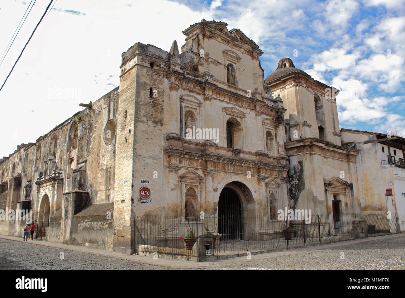 Ruinas de la iglesia y convento de San Agustín - Antigua Foto de stock
