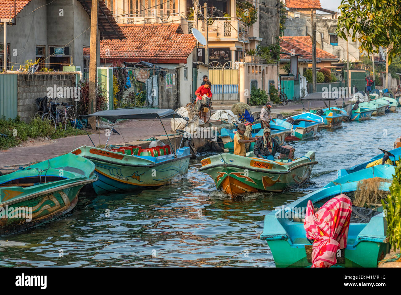 Laguna de Negombo, Canal Holandés, Negombo, Colombo, Sri Lanka, la Provincia Occidental, Asia Foto de stock