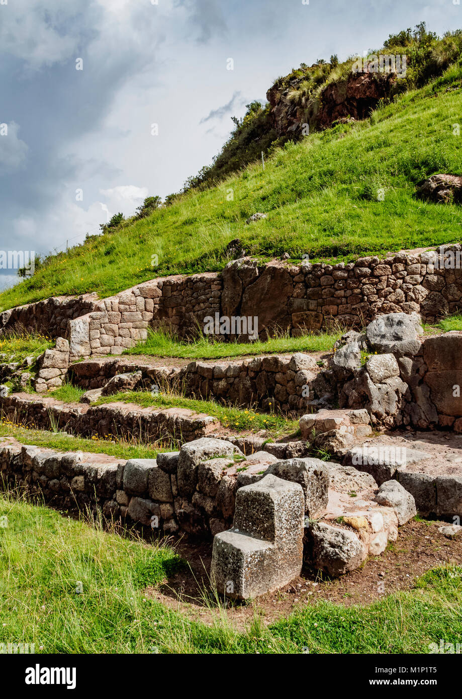 Las ruinas de Tambomachay, región de Cusco, Perú, América del Sur Foto de stock