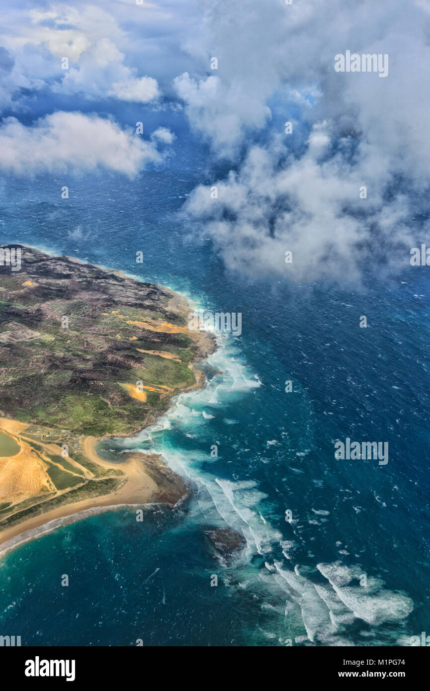 Vista aérea de la costa norte de Sydney, New South Wales, NSW, Australia Foto de stock