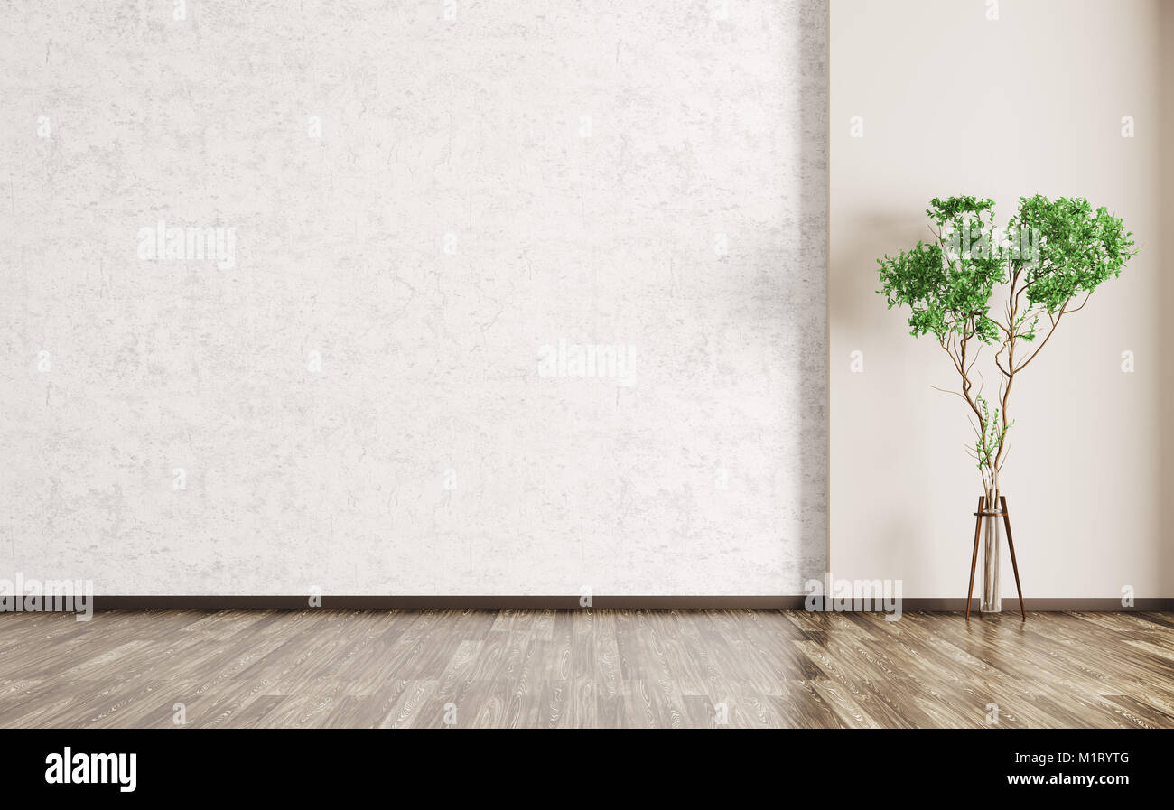 Fondo Interior De La Habitacion Con Paredes De Concreto Piso De