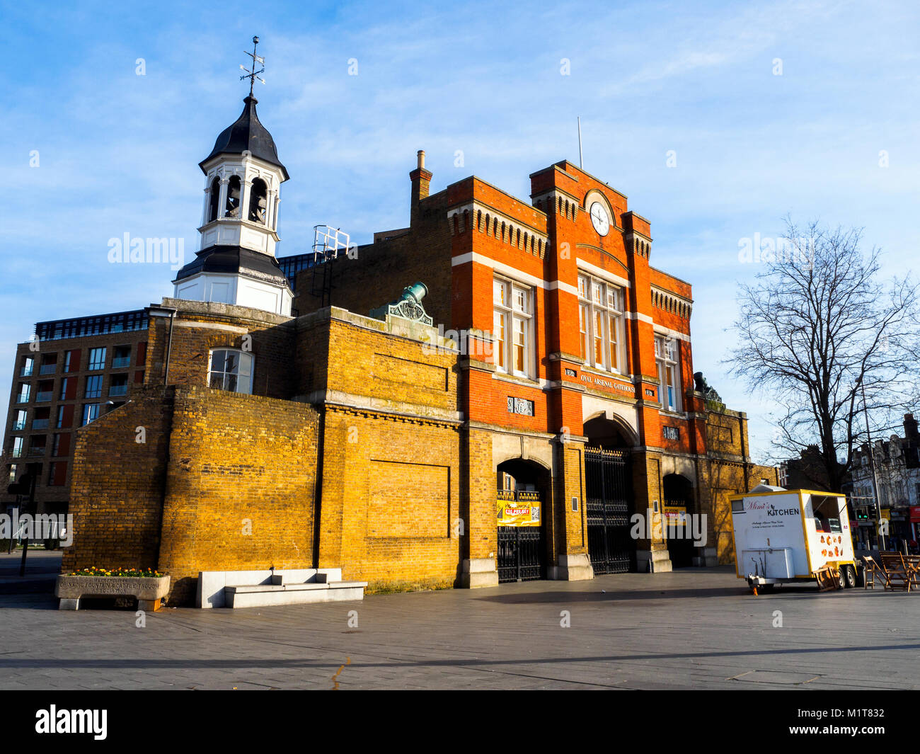 El Arsenal Real Gatehouse en Woolwich, al sureste de Londres, Inglaterra Foto de stock