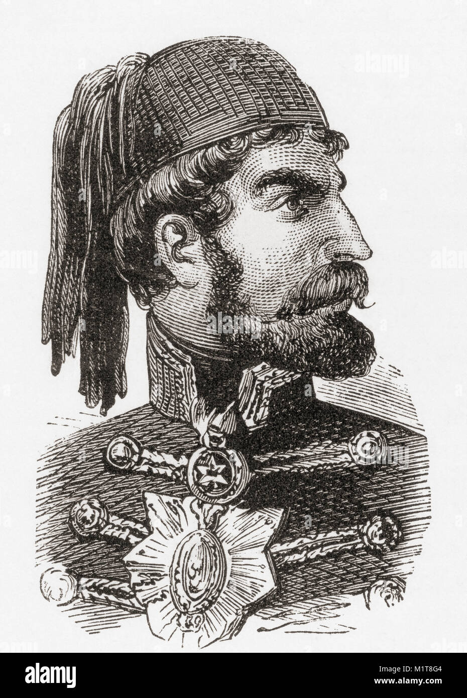 Omar Pasha Latas, 1806-1871. El mariscal de campo y gobernador otomano. De Ward y bloquear el ilustrado de la historia del mundo, publicado c.1882. Foto de stock