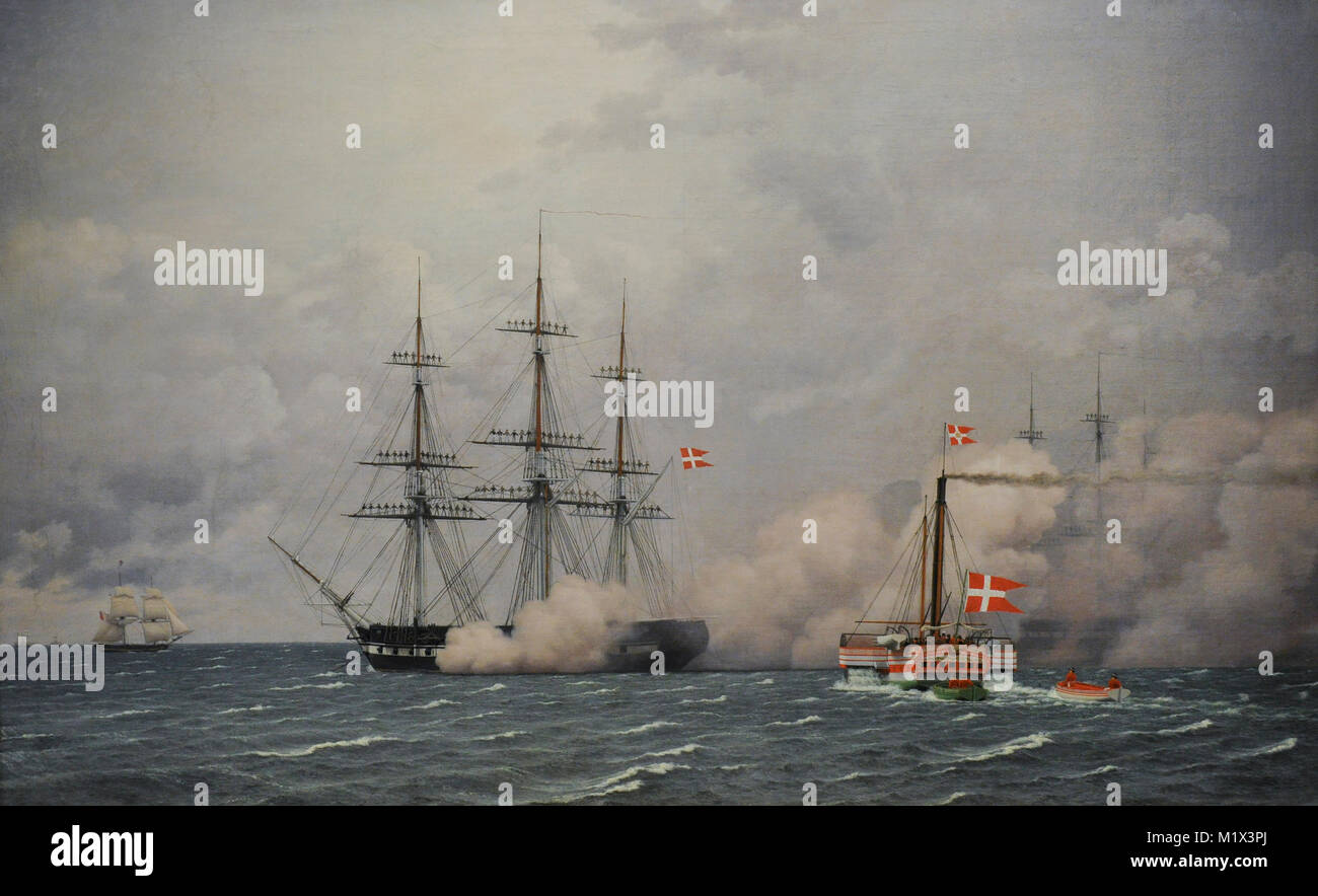 Christoffer Wilhelm Eckersberg (1783-1853). Pintor danés. El puerto de Copenhague el 1 de mayo de 1832, de 1832. Galería Nacional. Oslo. Noruega. Foto de stock