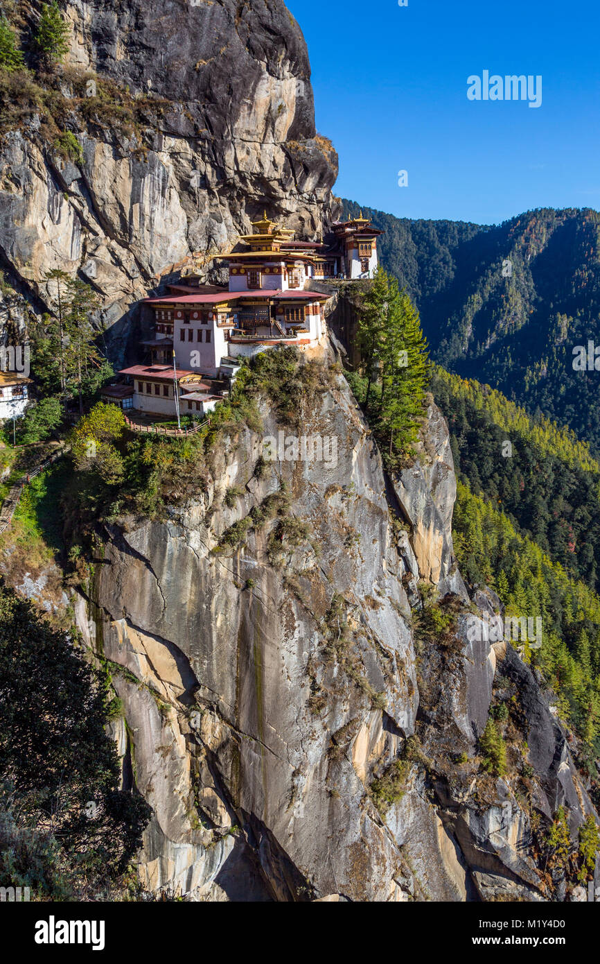 En Paro, Bután. Monasterio de Tiger's Nest. Foto de stock