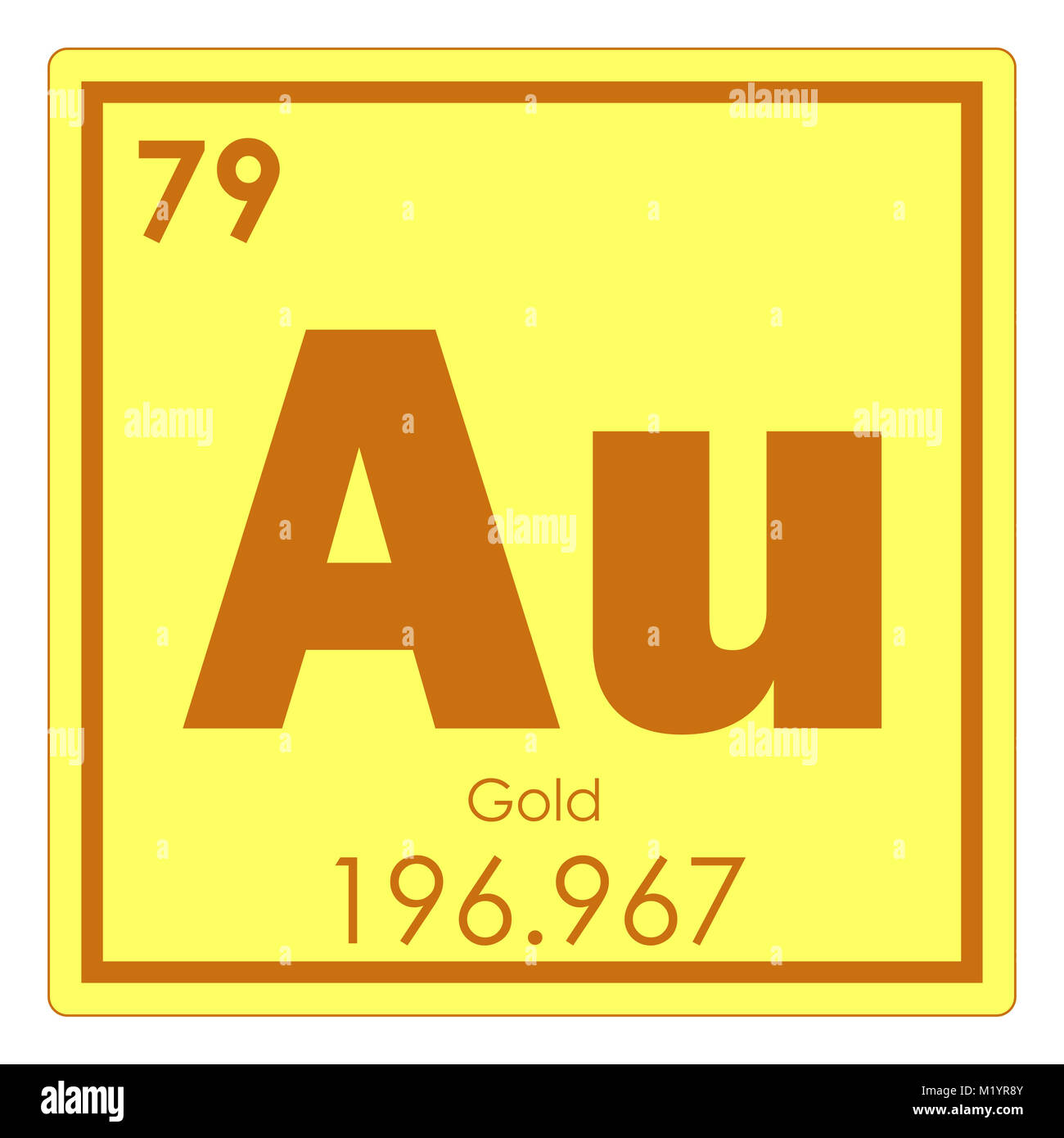 Tabla periódica de elementos químicos de oro símbolo de la ciencia  Fotografía de stock - Alamy