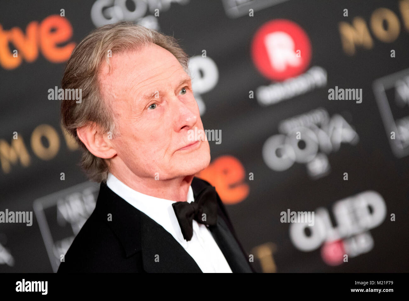 Madrid, España. 3º El actor británico Bill Nighy y nomine para actor secundario, febrero de 2018. Durante la alfombra roja de los Premios del Cine Español "Goya" el 3 de febrero de 2018, en Madrid, España. ©DAVID Gato/Alamy Live News Foto de stock