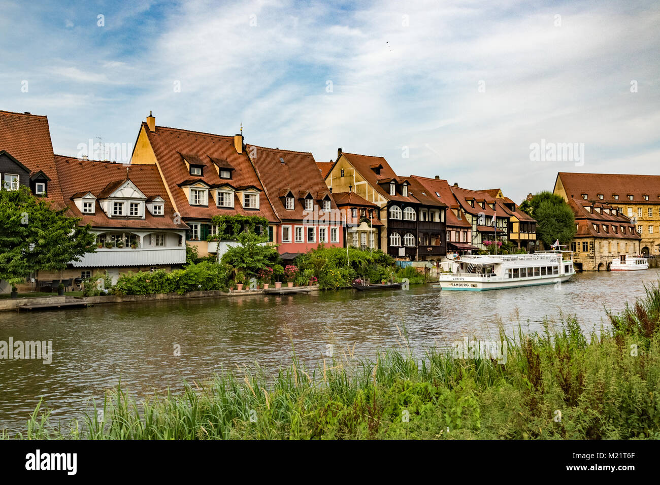 Das historische Fischersiedlung Klein-Venedig en Bamberg. Foto de stock