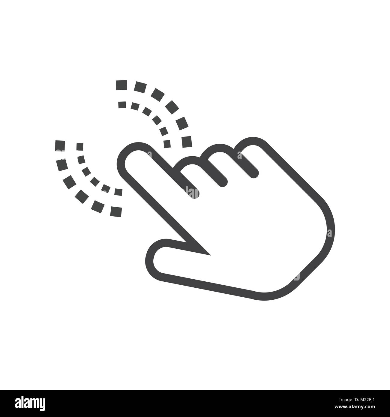 Haga clic en icono de mano. Cursor signo dedo vector plana. Ilustración  sobre fondo blanco Imagen Vector de stock - Alamy