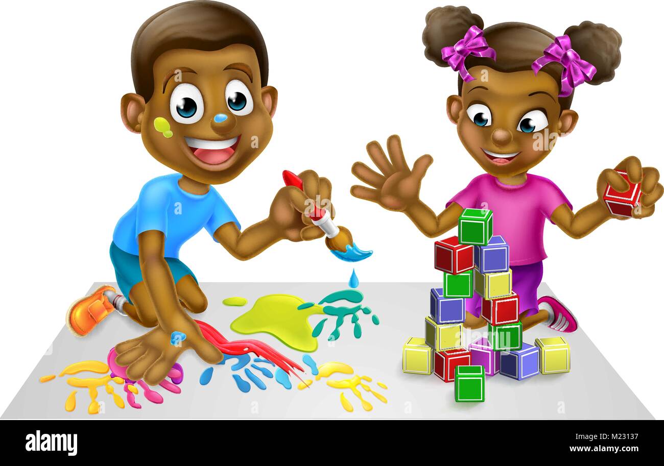 Resultado de imagen para niños afro animados