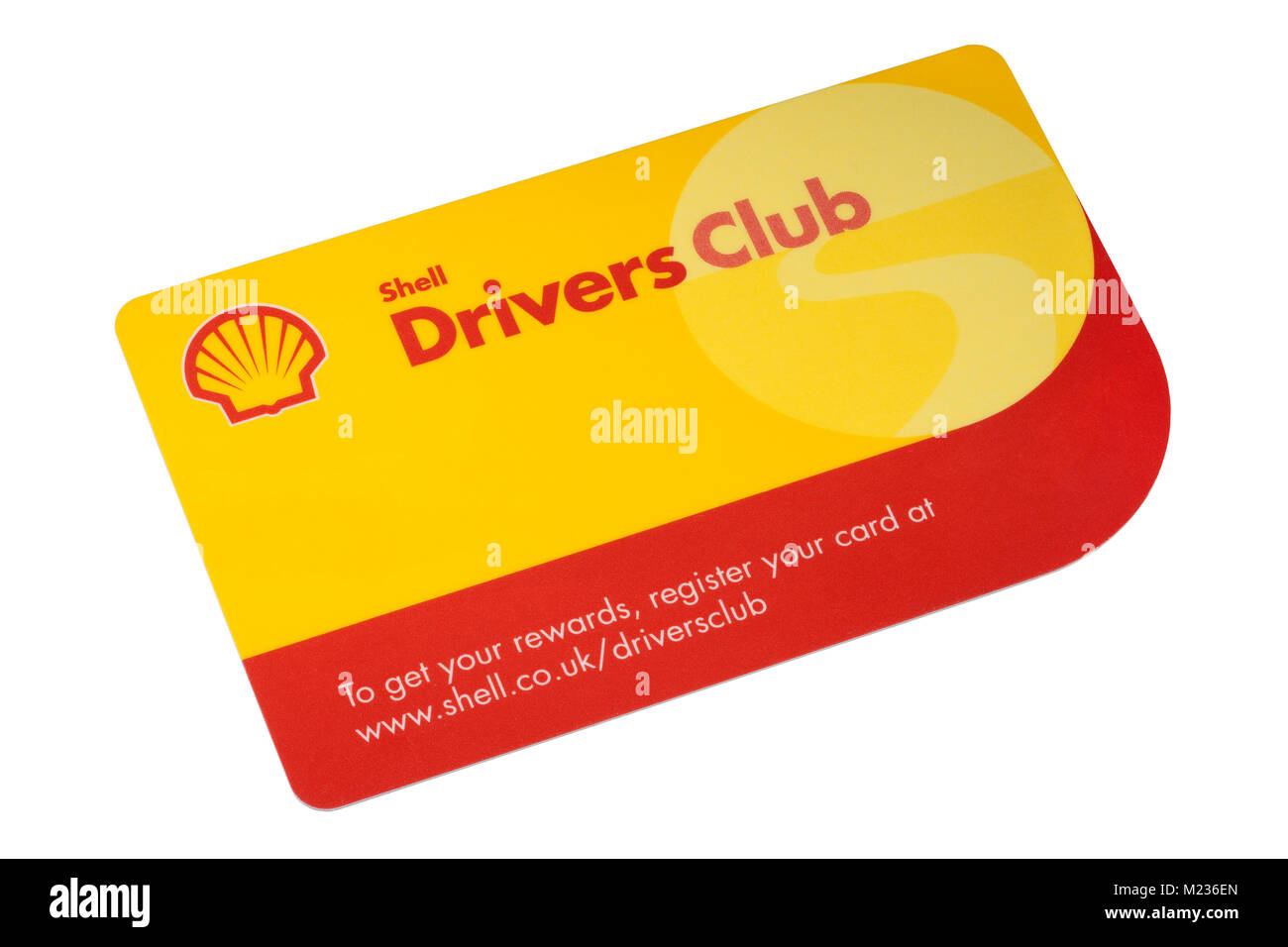 Shell Drivers Club Loyalty Rewards Card aislado sobre un fondo blanco. Foto de stock